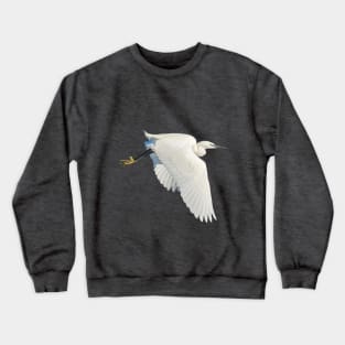 Snowy Egret in Flight Crewneck Sweatshirt